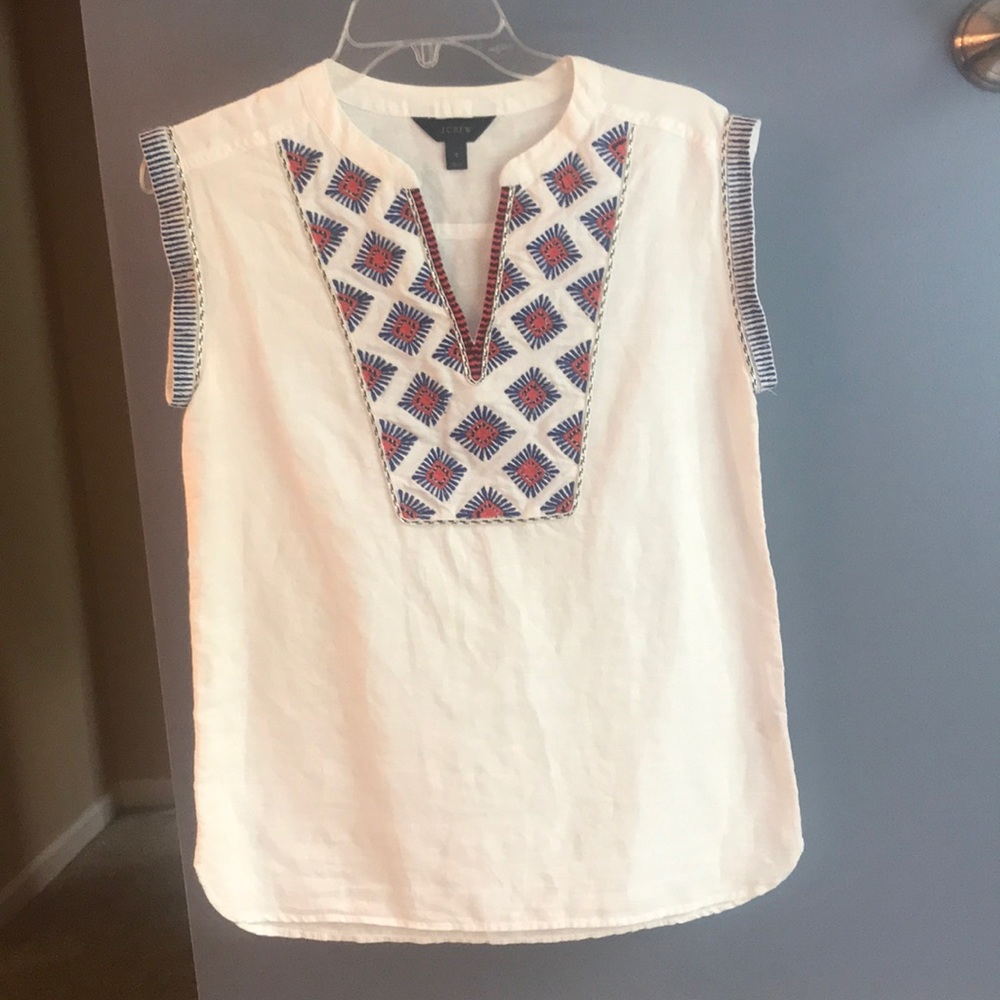Sleeveless linen top